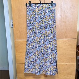 Floral Maxi Skirt in Purple and Yellow
